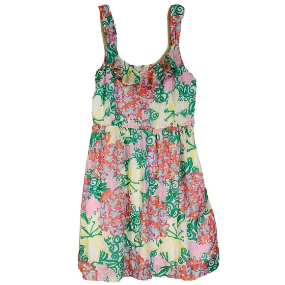 LILLY PULITZER Mariposa Peggy Dress Size 12 Ruffle - Picture 4 of 12